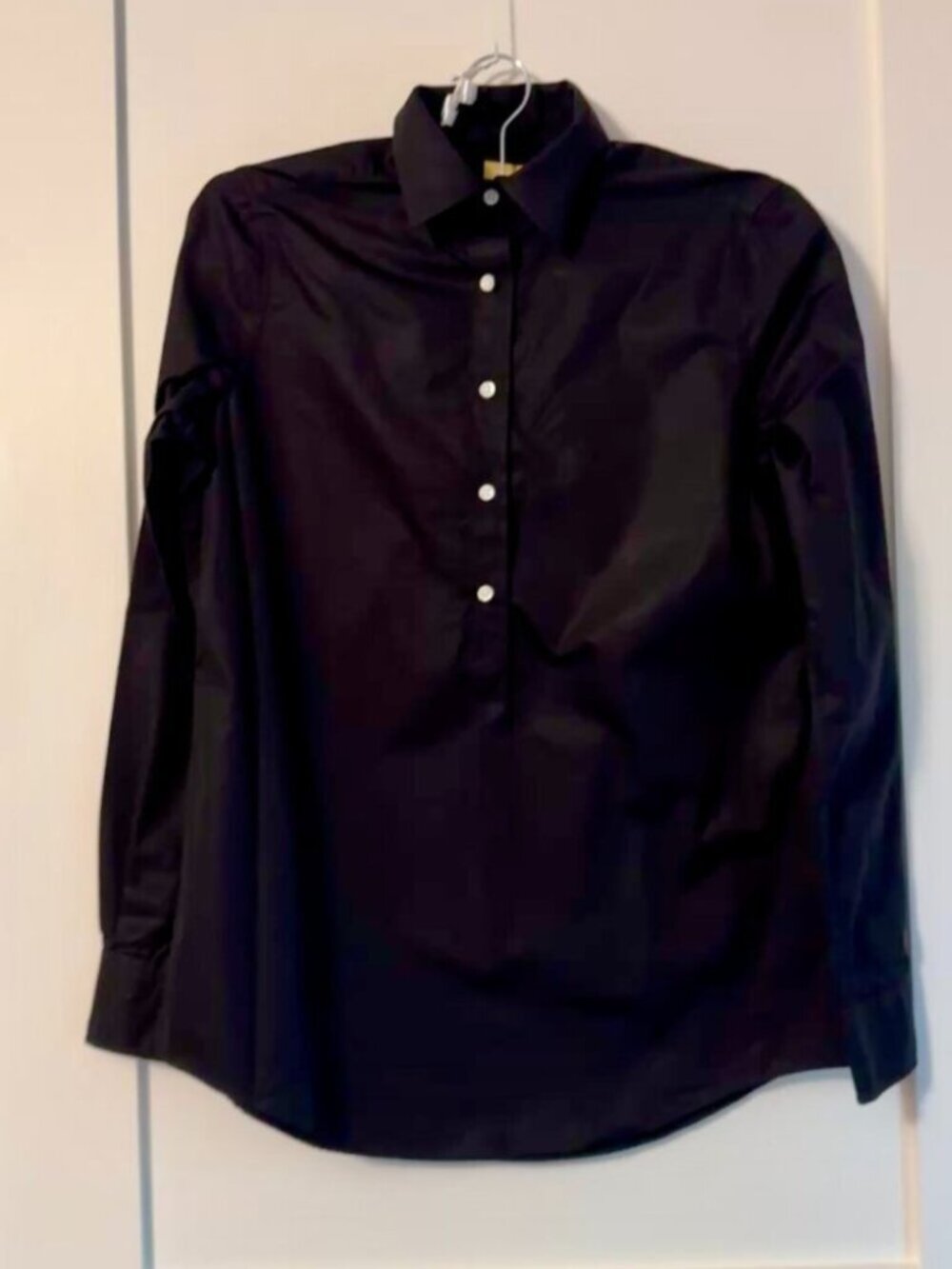 ANN MASHBURN popover blouse in crisp cotton poplin